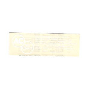 Air Cleaner Service Instructions Decal